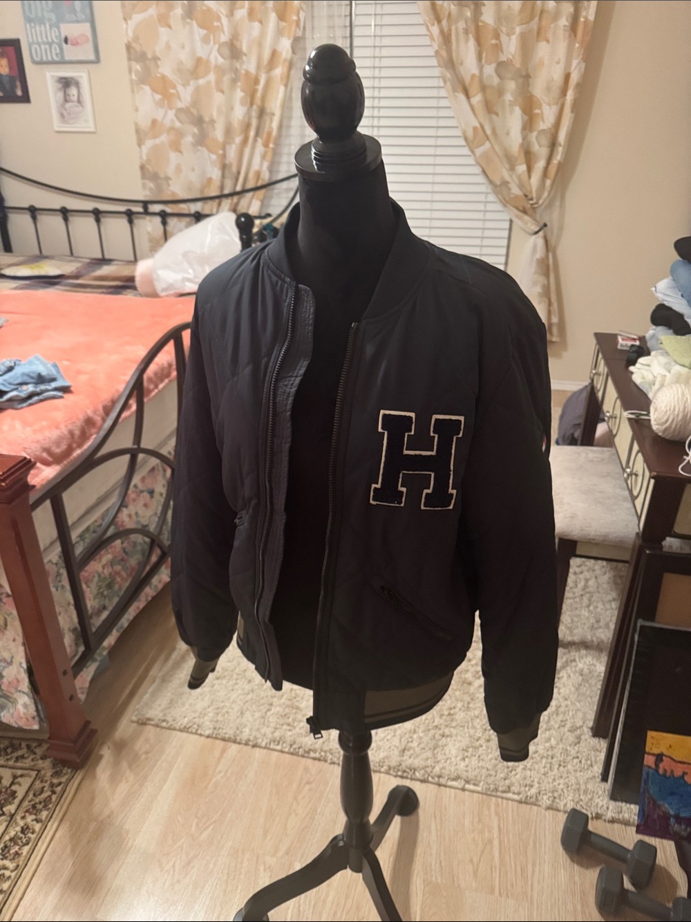 Tommy Hilfiger Navy Bomber Jacket with 'H' Patch